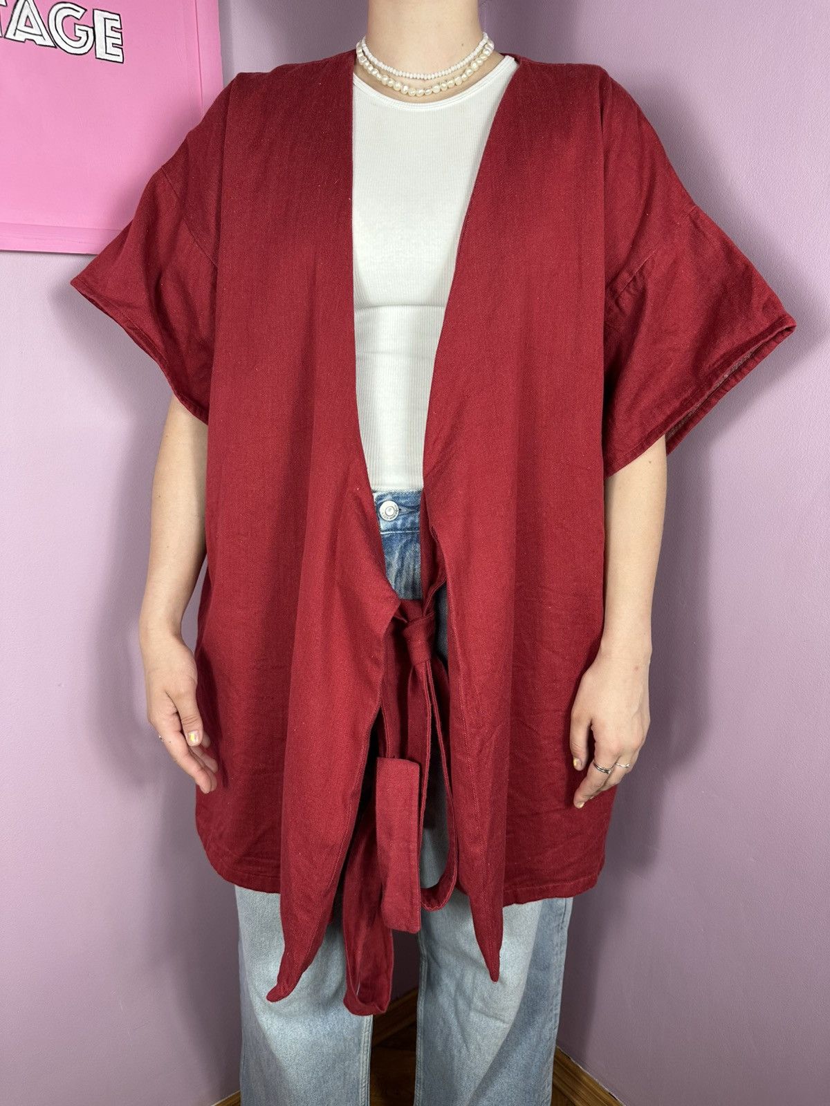 Other Moeon Studio Organic Cotton Classic Kimono Jacket Red Size S / US 4 / IT 40 - 3 Thumbnail