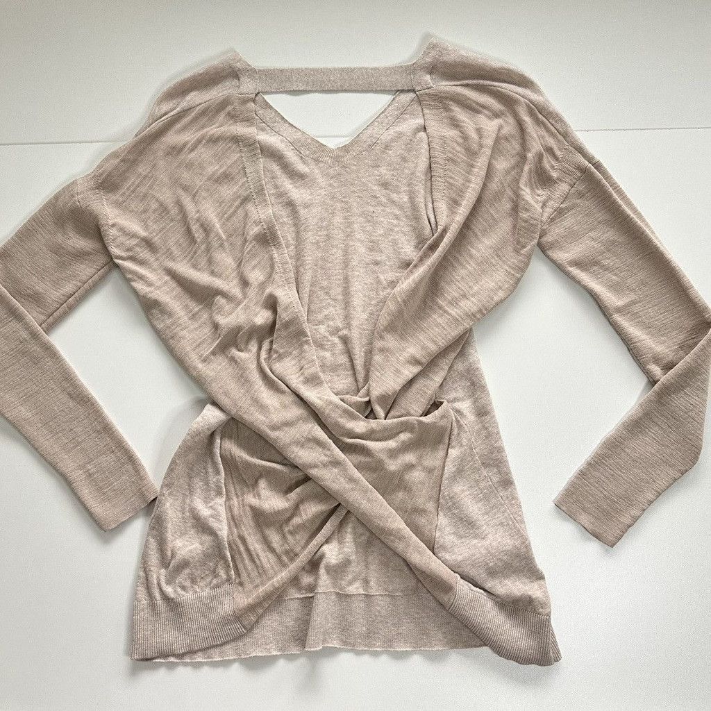 Allsaints All Saints Twist Jumper Deep V Neck Keyhole Pink Sweater S Size S / US 4 / IT 40 - 6 Thumbnail
