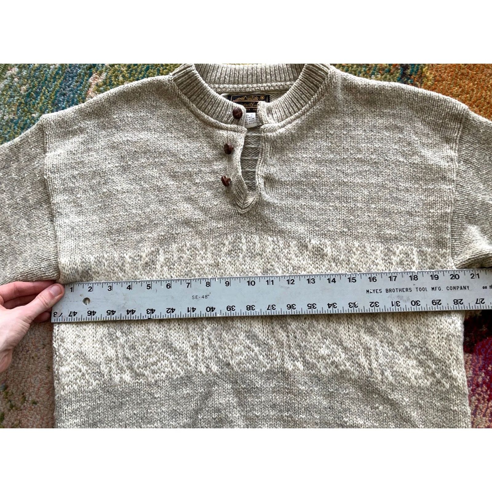 Eddie Bauer VINTAGE Eddie Bauer Sweater Mens M Henley Fair Isle Wool USA Made Size US M / EU 48-50 / 2 - 7 Thumbnail