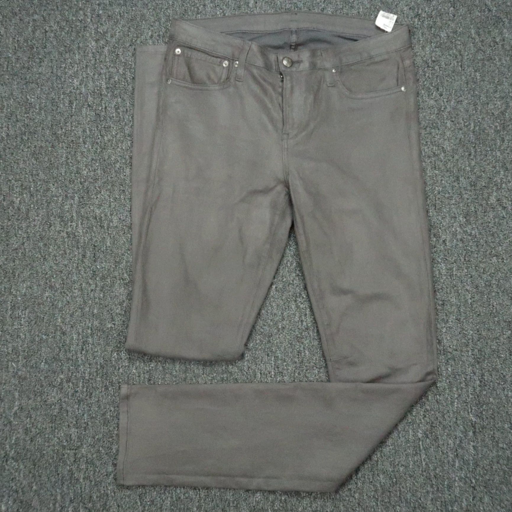 Helmut Lang Helmut Lang Jeans Womens 31 Gray Coated Stretch Skinny 5 Pocket USA Size 24" / US 00 / IT 34 - 2 Thumbnail