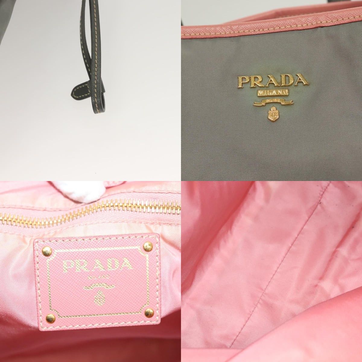 Prada PRADA Tote Bag Nylon Gray Gold Size ONE SIZE - 11 Thumbnail