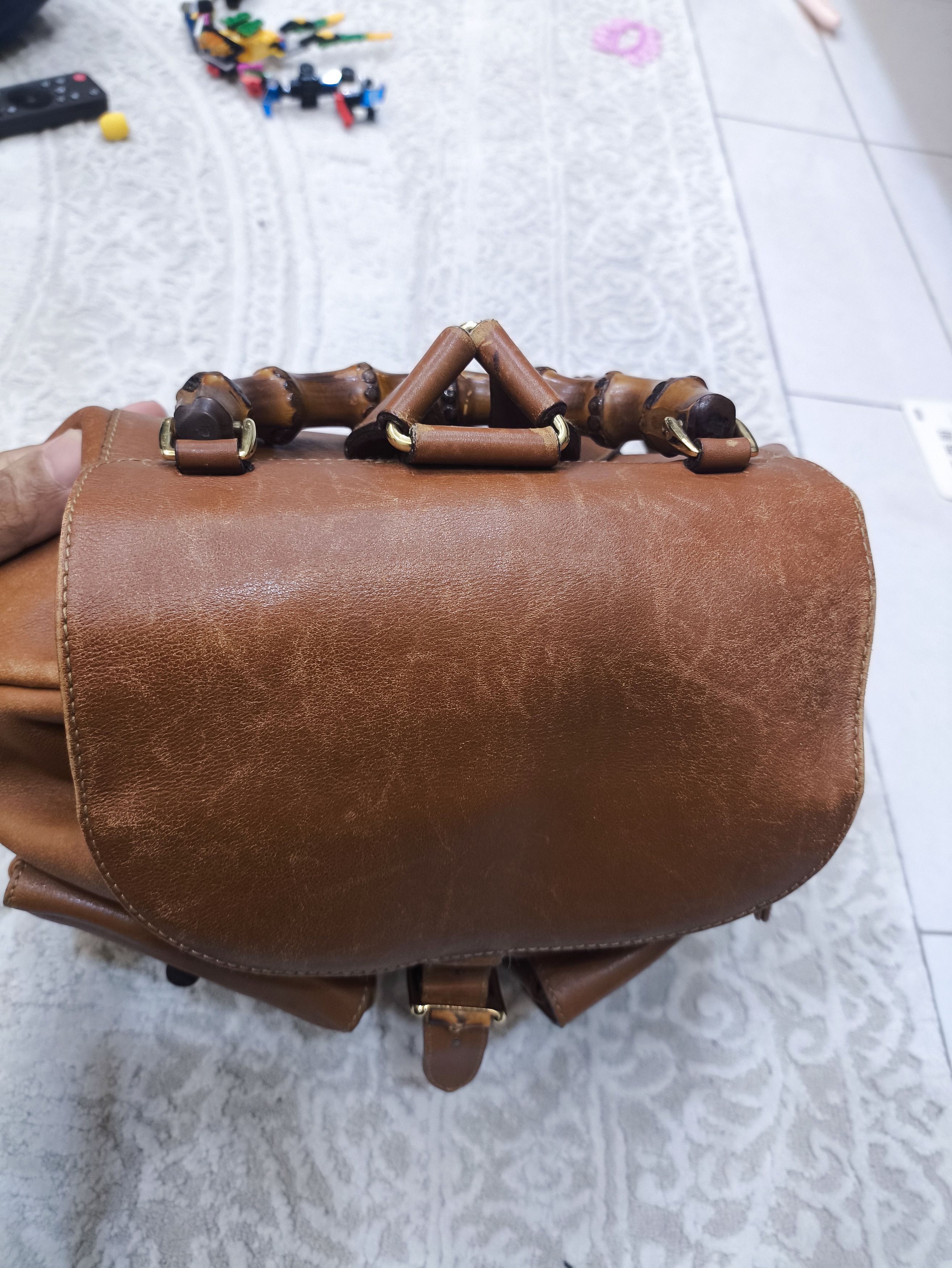 Gucci Gucci Brown Leather Bamboo Backpack Size ONE SIZE - 6 Thumbnail