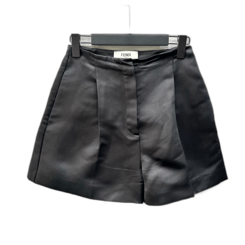 Fendi Fendi Black High Waist Silk Shorts Size 36" / US 14 / IT 50 - 1 Thumbnail