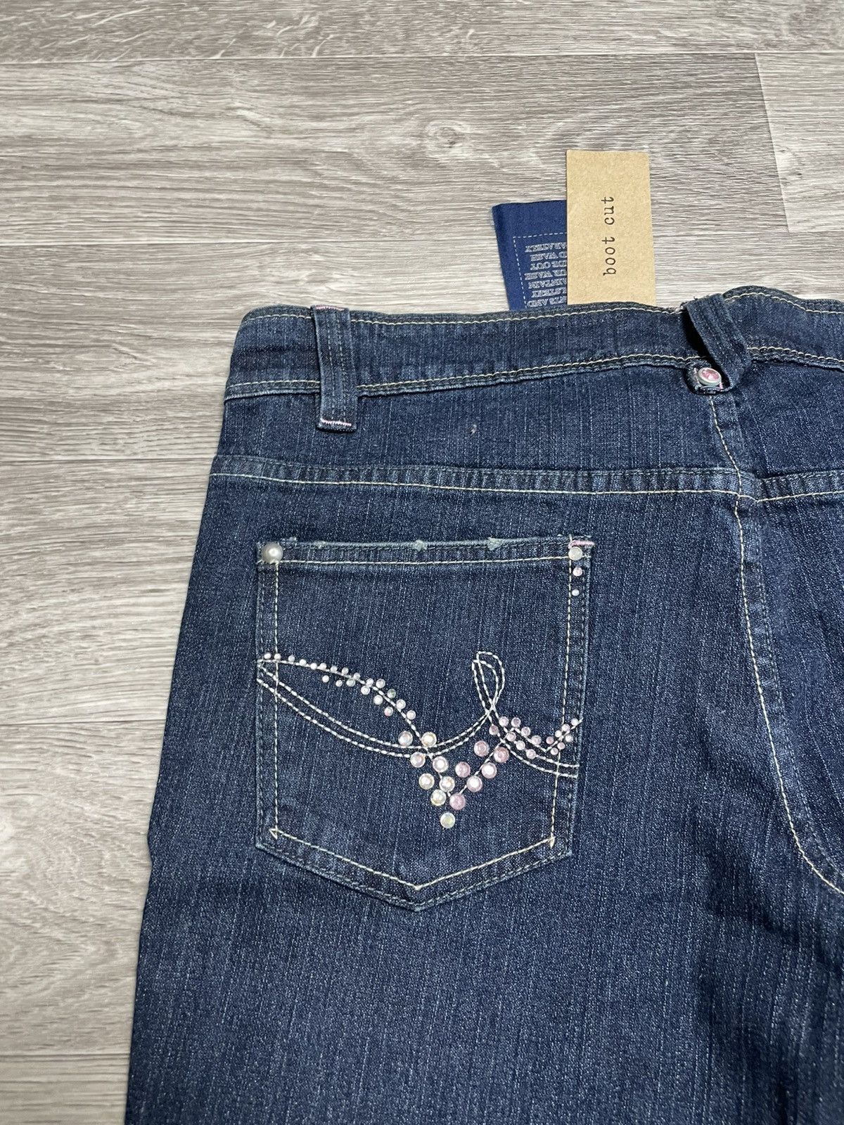 Japanese Brand New Boot Cut Rhinestones Denim Jeans Vintage Y2K 90s Punk Size 38" / US 16 / IT 52 - 18 Thumbnail