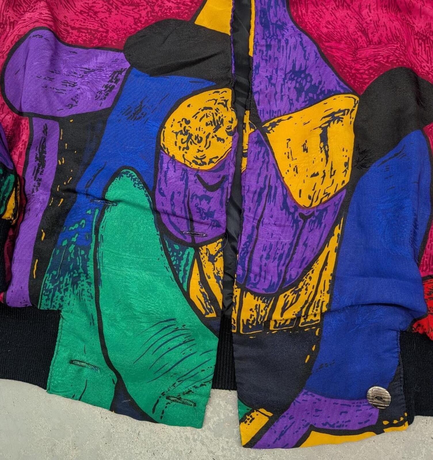 Vintage Rare Vintage 80s Pablo Picasso "Seated Woman" Silk Jacket Size M / US 6-8 / IT 42-44 - 7 Thumbnail