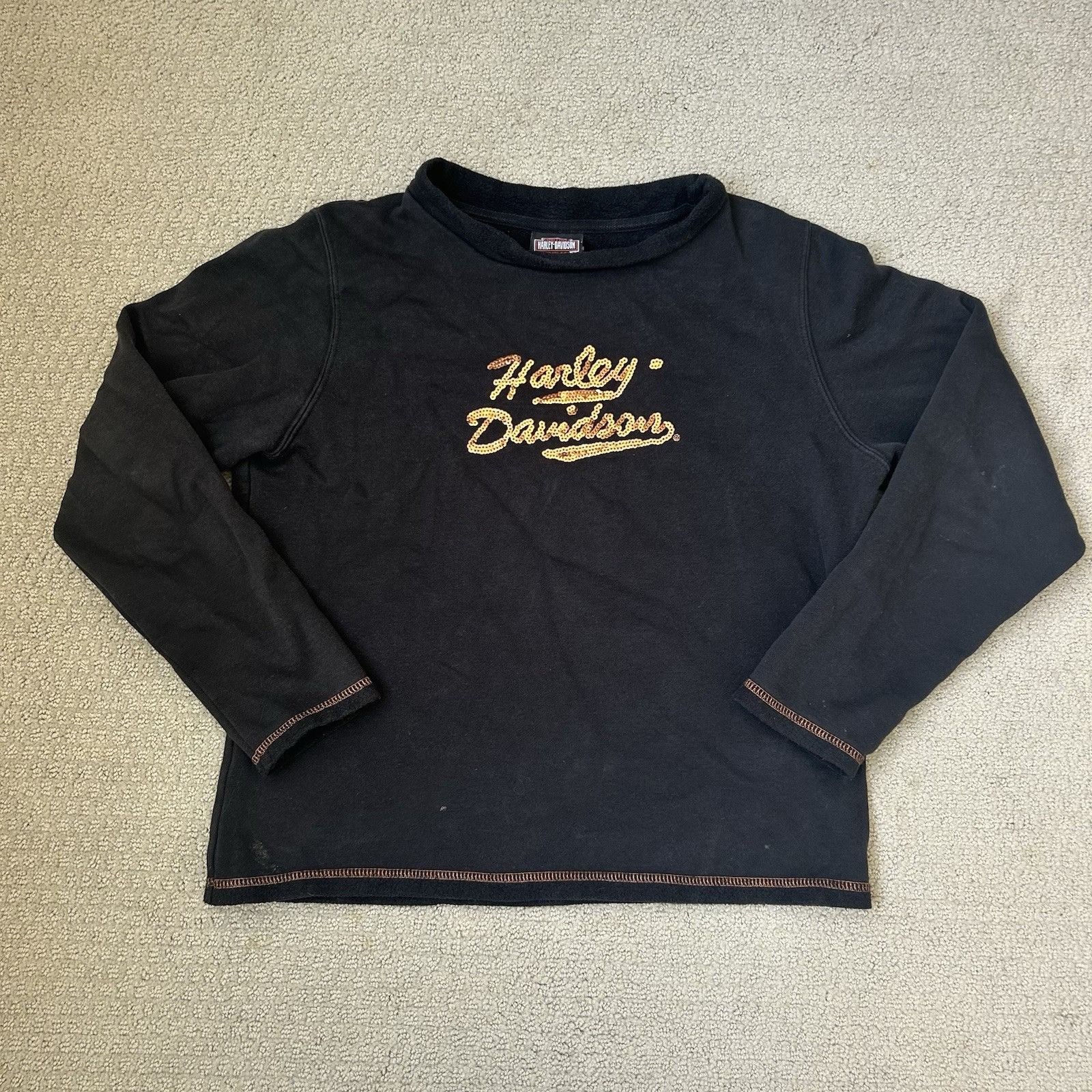 Harley Davidson Vintage Harley Davidson Sequins Sweatshirt Women’s Long Slee Size XS / US 0-2 / IT 36-38 - 1 Thumbnail