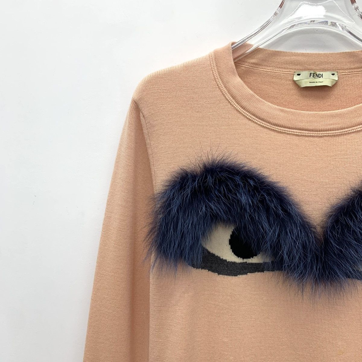 Fendi Fendi Feather Monster Eyes Wool Long Sleeve Sweatshirt K26WX Size S / US 4 / IT 40 - 3 Thumbnail