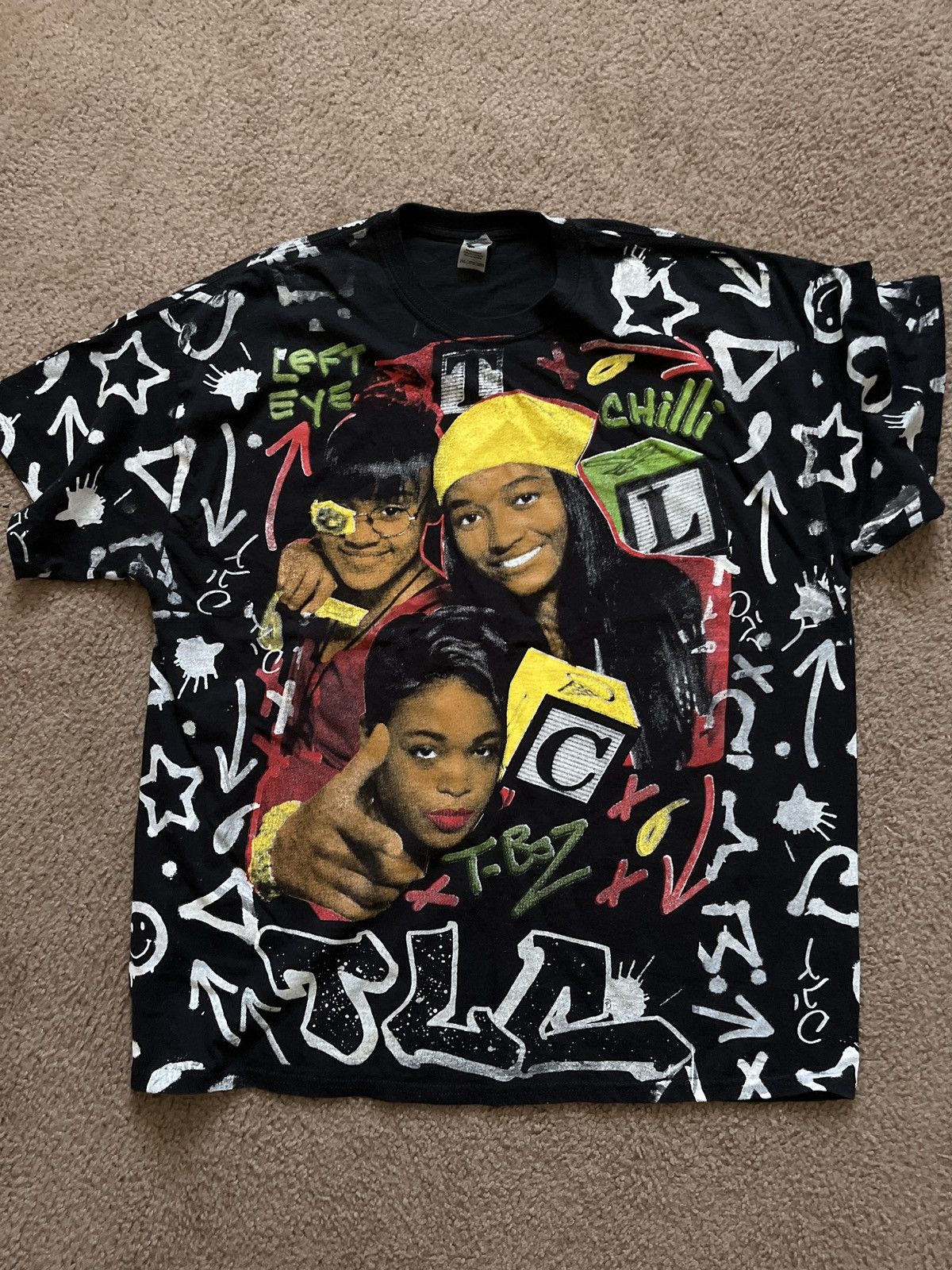 image of Vintage Tlc Shirt in Black, Men's (Size XL)