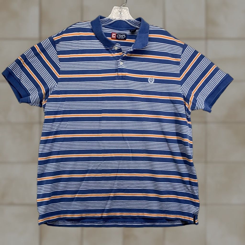 Chaps VINTAGE Ralph Lauren Chaps Polo Shirt Men’s 2XL Short Sleeve Casual Blue 90s Preppy Size US XXL / EU 58 / 5 - 1 Thumbnail