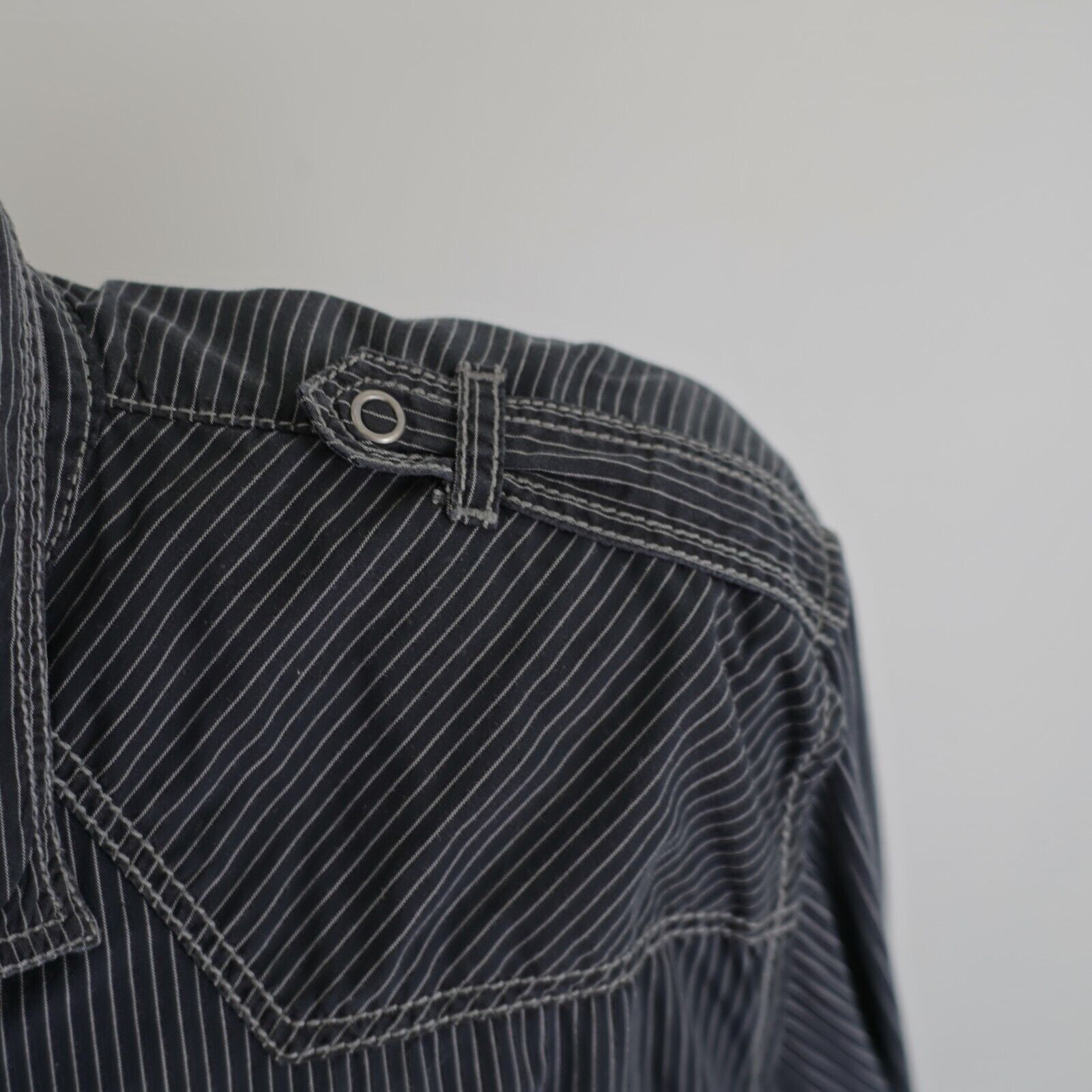 Vintage INC International Concepts 2 XL Black Striped Snap Button Co Size US XL / EU 56 / 4 - 4 Thumbnail