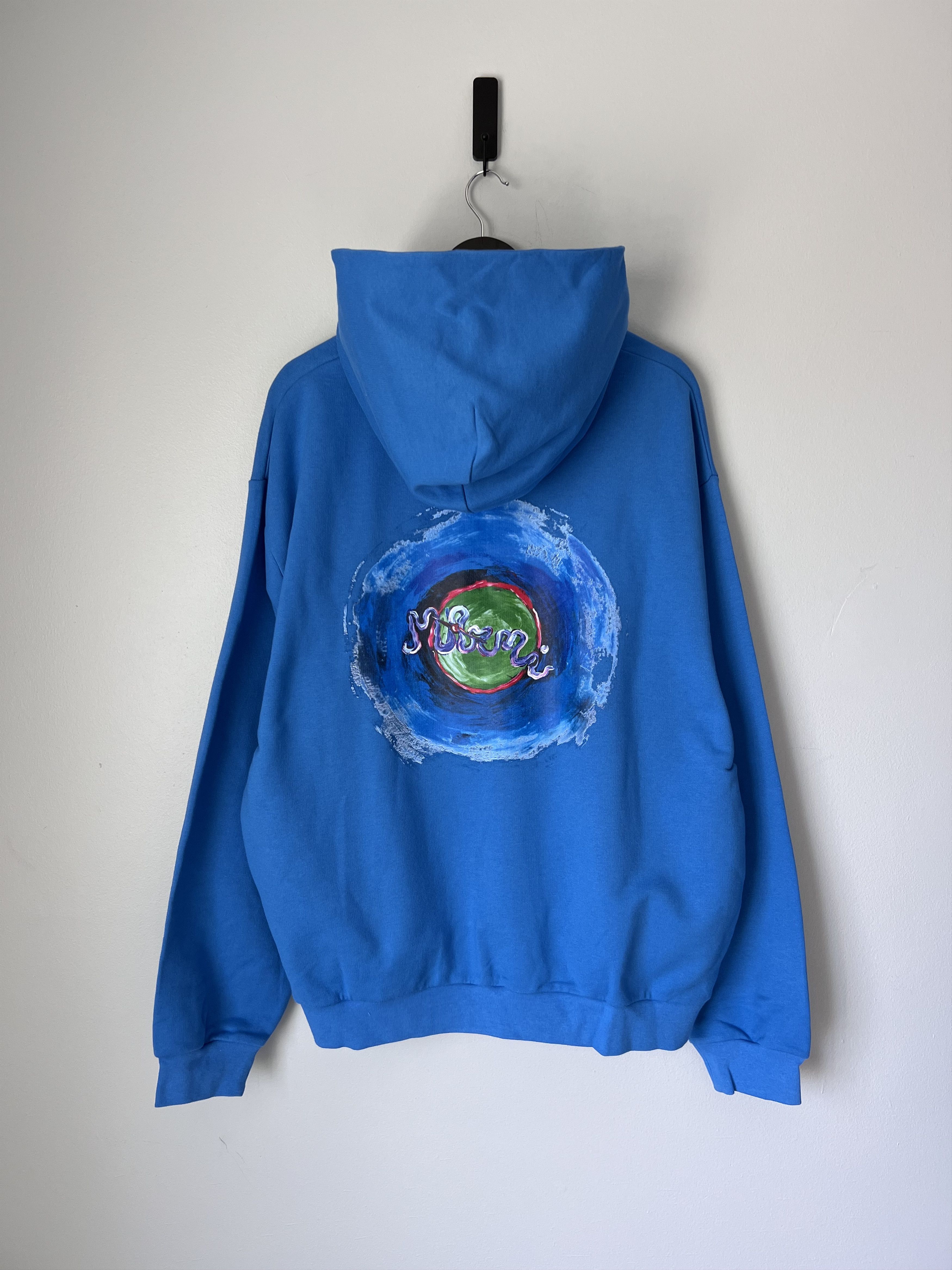 Marni Printed Sunset Logo Hoodie in Neptune Blue