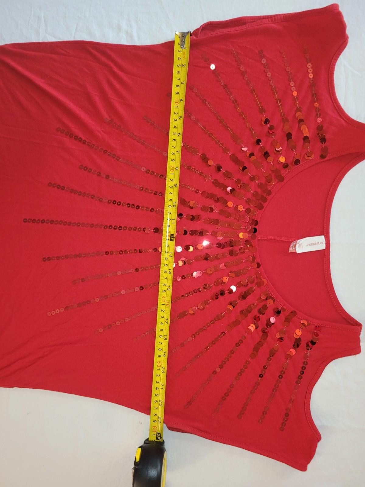 Designer No Boundries women's XL[15-17] sequin short sleeve blouse Size XL / US 12-14 / IT 48-50 - 2 Thumbnail
