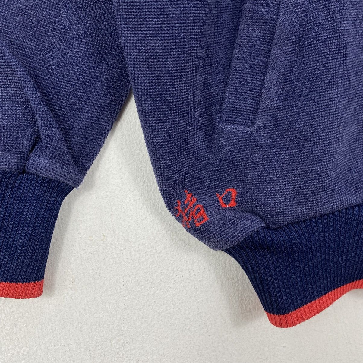 Vintage Vtg 70s California Todal Knit Bomber Jacket Navy Red Logo Size US M / EU 48-50 / 2 - 4 Thumbnail