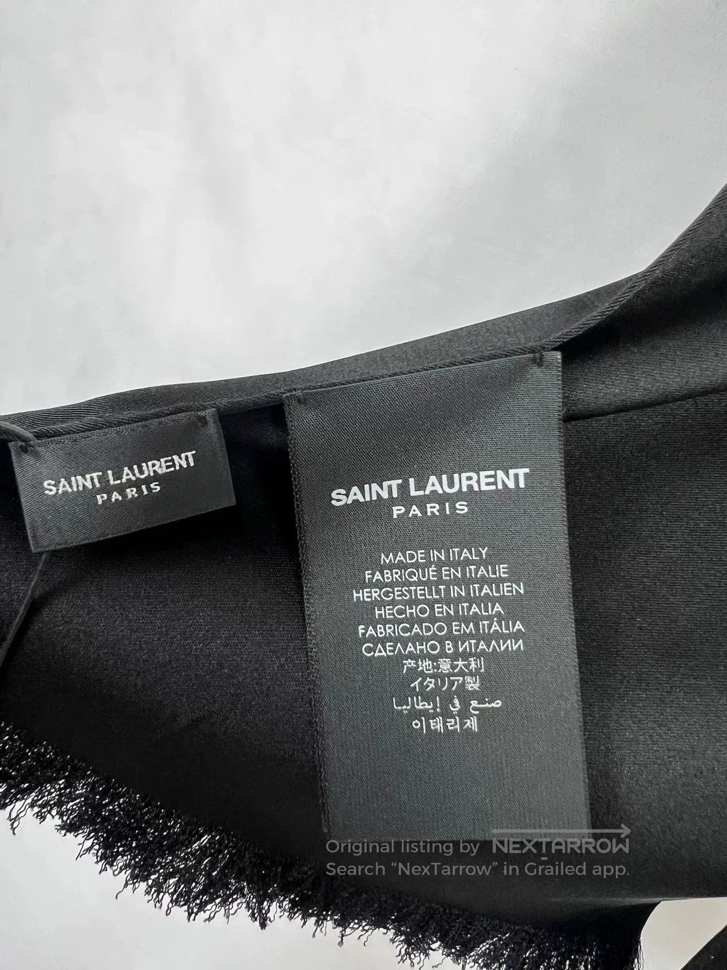 Saint Laurent Paris Saint Laurent Black Silk Bow Tie Scarf. Size ONE SIZE - 4 Thumbnail