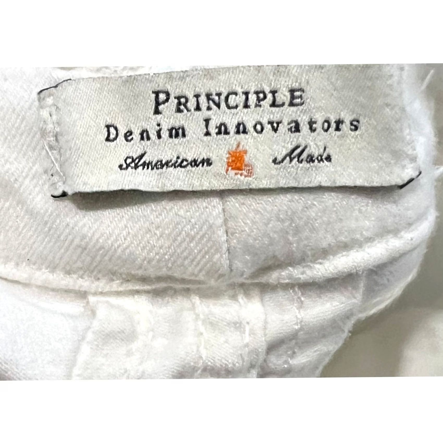 Vintage Principle Denim White Jeans The Allure Mid Rise Raw Frayed Hem Stretch Size 27 Womens Jeans Bootcut Size 27" / US 4 / IT 40 - 6 Thumbnail