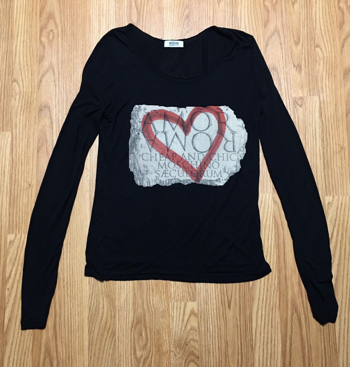 Moschino × Vintage Moschino Cheap and Chic Roma Logo Long Sleeve Top T-Shirt Size L / US 10 / IT 46 - 7 Thumbnail