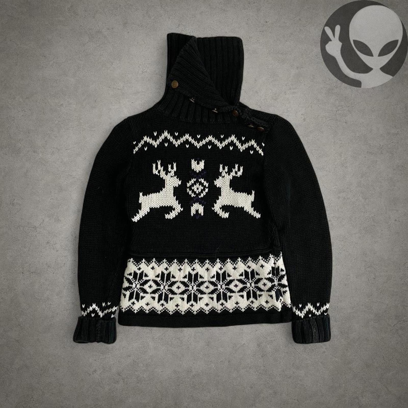 Polo Ralph Lauren Ralph Lauren Girls Sweater Small Black White Reindeer Knit Size S / US 4 / IT 40 - 5 Thumbnail