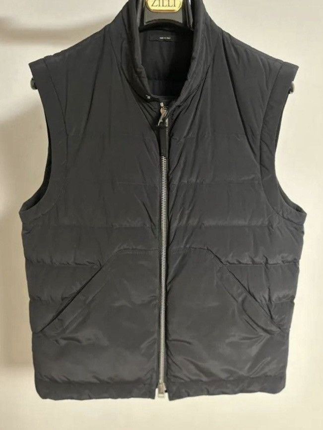 image of Tom Ford Polyamide Nylon Zip-Up Puffer Vest Jacket in Black, Men's (Size Medium)