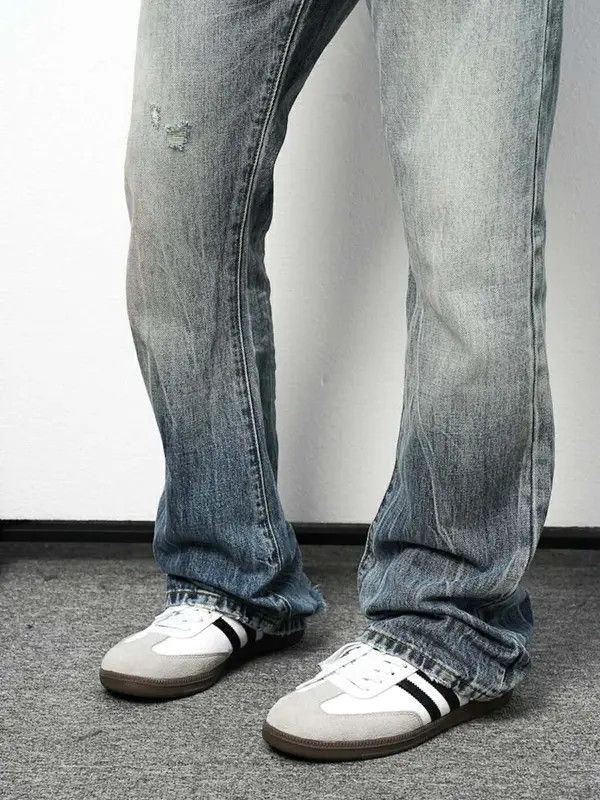 Jean VIBE y2k washed faded flared damaged yuppie jeans Size US 30 / EU 46 - 3 Thumbnail