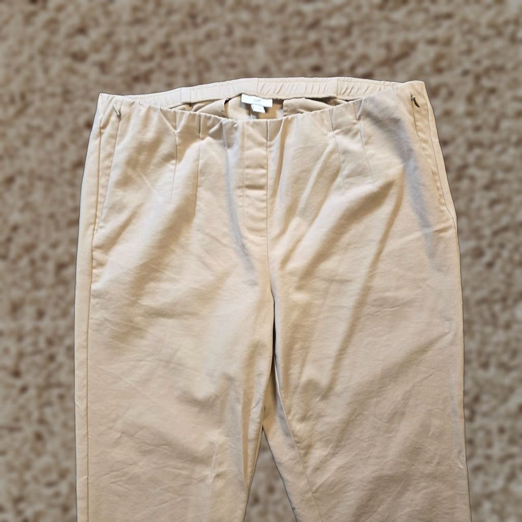 J. Jill J. Jill Pants Womens 18 Tan Beige Tapered Elastic Waist Classic Career Capsule Pants Size 40" / US 18 - 1 Thumbnail