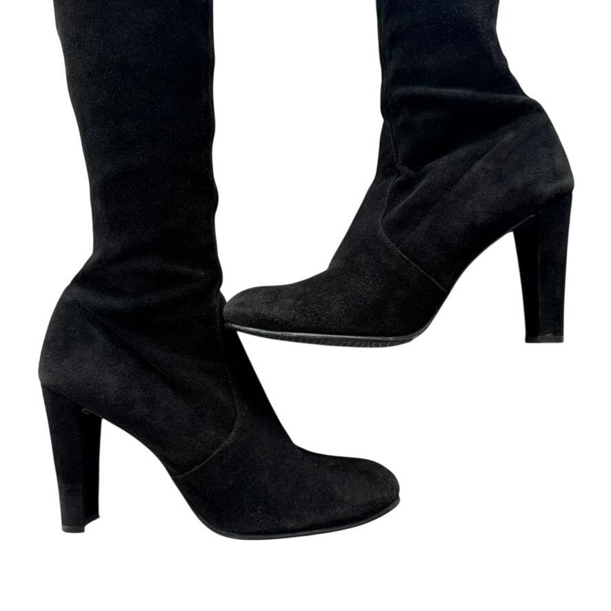 Stuart Weitzman Stuart Weitzman Black Over Knee Stretch Suede Heel Boot 7.5 Size US 7.5 / IT 37.5 - 3 Thumbnail