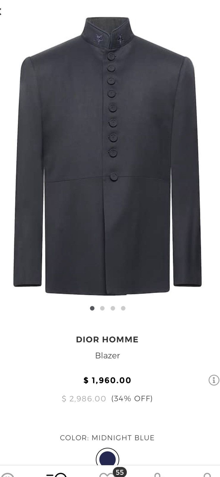 Dior Dior officer tuxedo suit 54/44. $4000 Size 42R - 2 Thumbnail