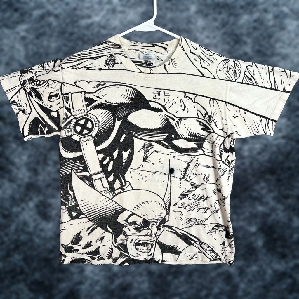 Vintage VINTAGE Marvel T-Shirt Mega Print Adult Mens Medium White Shirt Comics 90s Mens Size US M / EU 48-50 / 2 - 1 Thumbnail