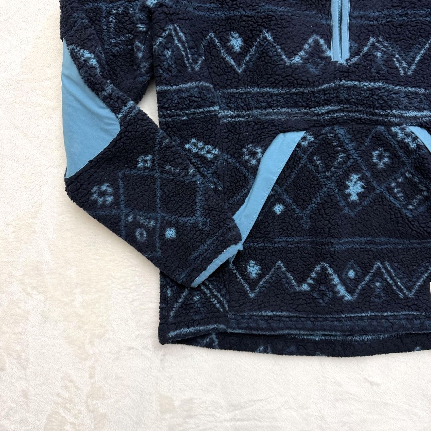 The North Face The North Face Sweater Womens XS Blue Fleece Hooded Half Zip Pullover Elbow Pads Size XS / US 0-2 / IT 36-38 - 7 Thumbnail
