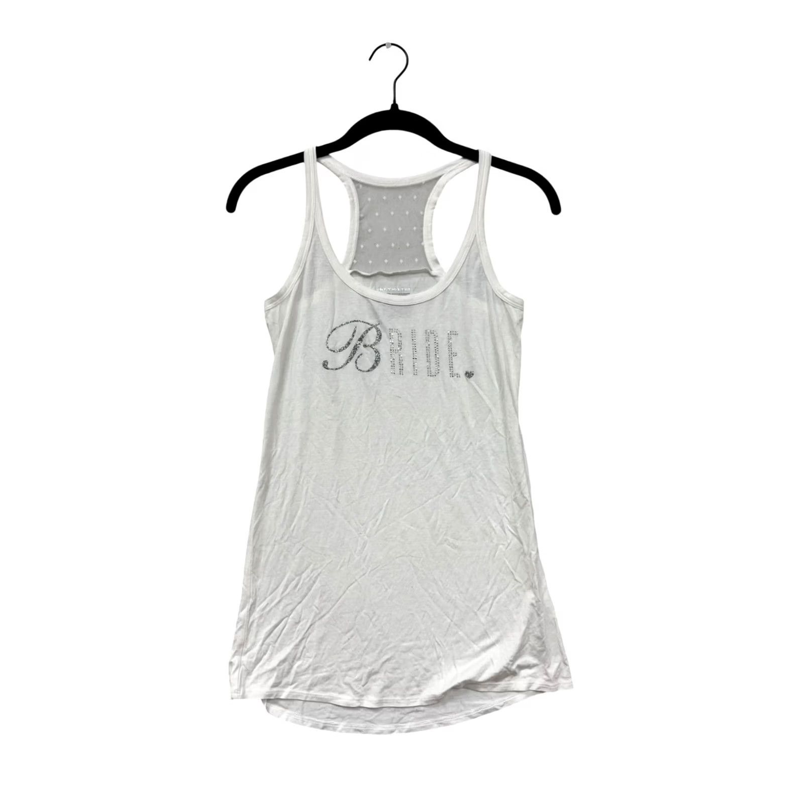 Victoria's Secret Victoria's Secret Tank Womens M White Bride Rhinestone Lettering Shirt Size M / US 6-8 / IT 42-44 - 2 Thumbnail