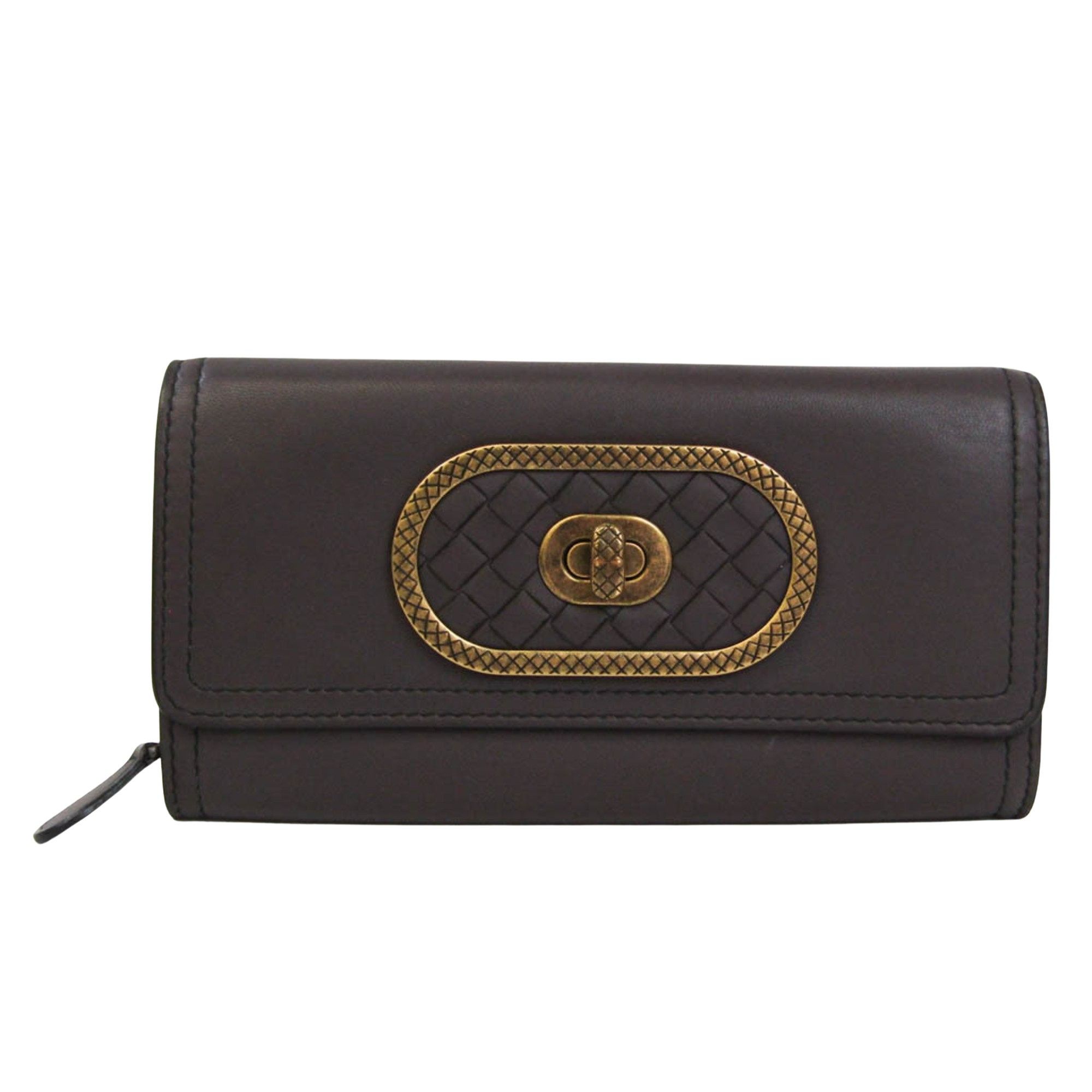 Bottega Veneta Intrecciato Brown Leather Wallet (Pre-Owned) Size ONE SIZE - 1 Thumbnail