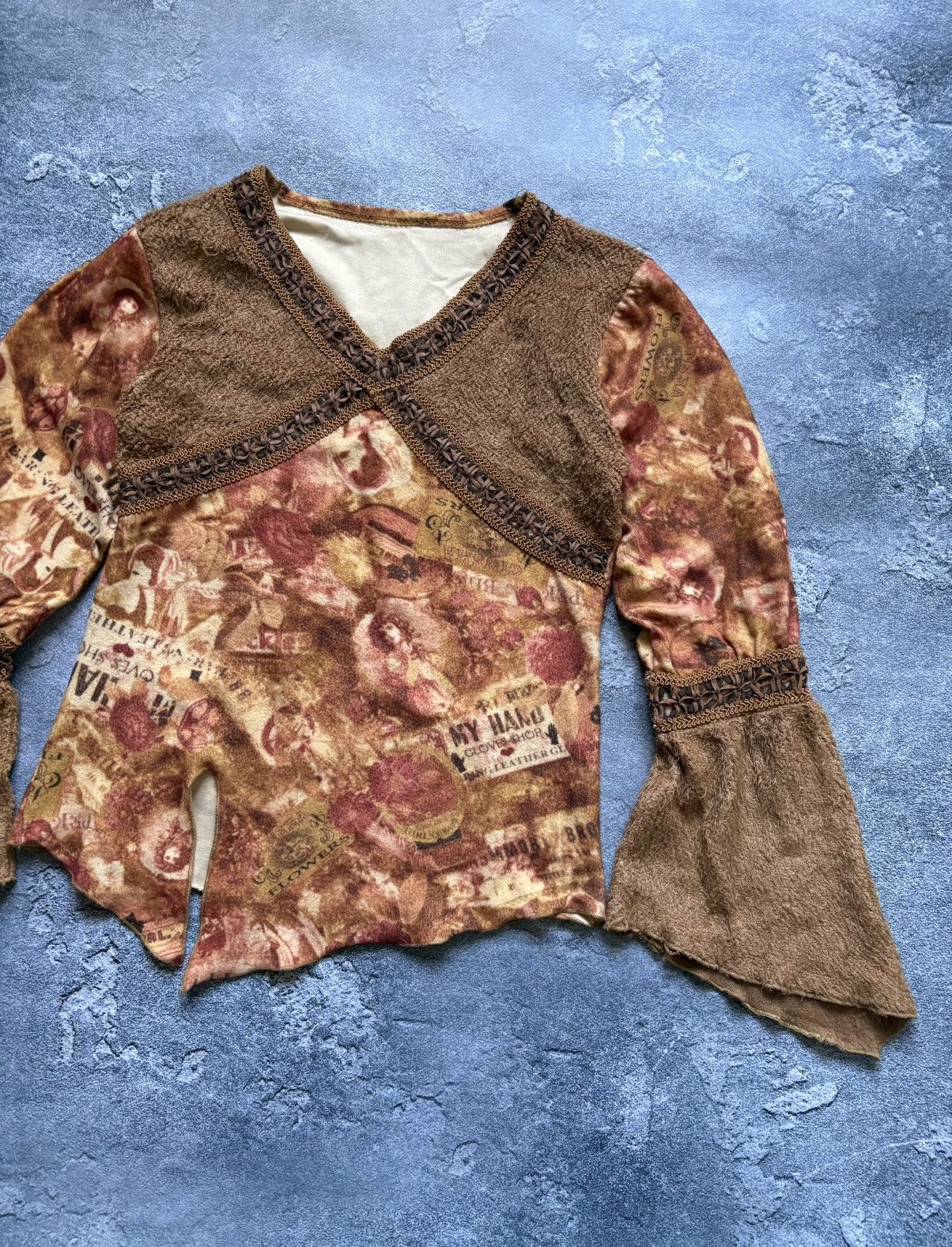 Jean Paul Gaultier Jean Paul Gaultier Vibe Y2K Grunge Fairy Bell Sleeve Top Size M / US 6-8 / IT 42-44 - 3 Thumbnail