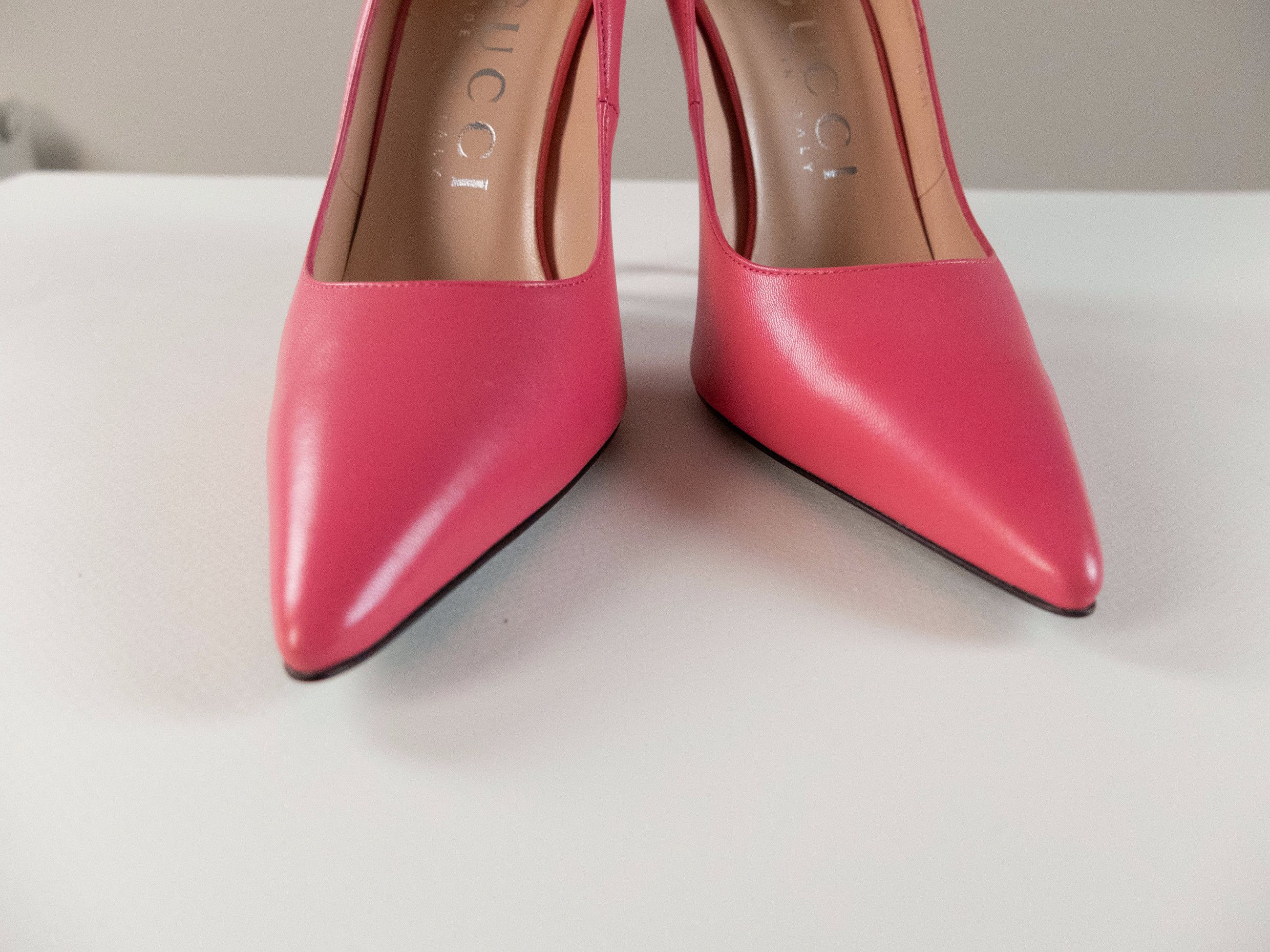 Gucci GUCCI Malaga rhodamine pink leather high heel pumps 38 Size US 8 / IT 38 - 3 Thumbnail