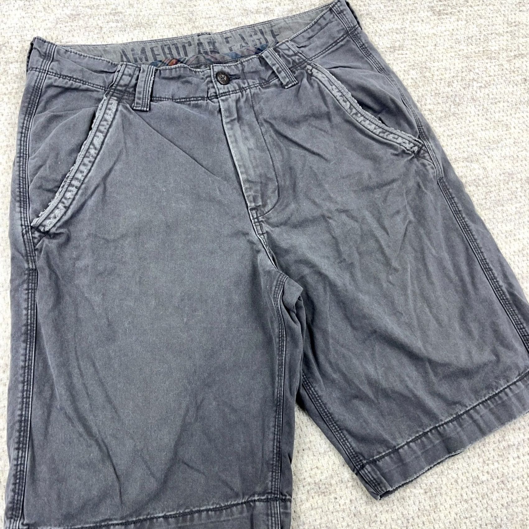 American Eagle Outfitters VINTAGE American Eagle Shorts Men 34 Gray Y2K Chino Loose Baggy Faded Skate Size US 34 / EU 50 - 3 Thumbnail