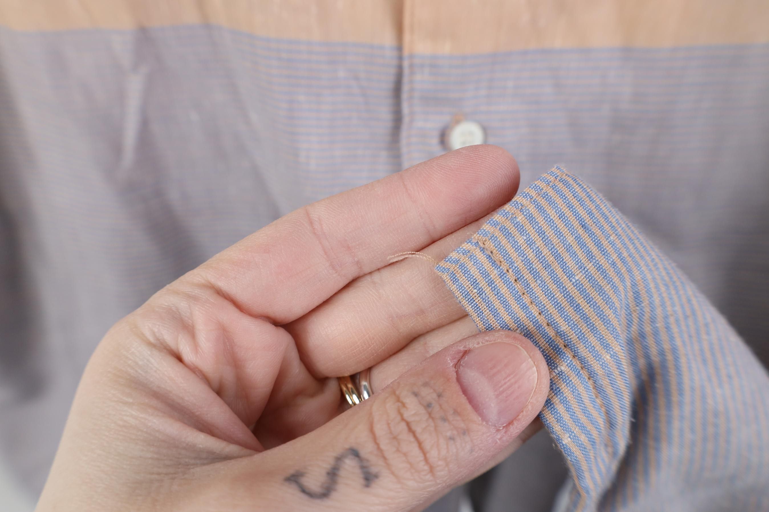 Vintage Vintage 70s 80s Streetwear Block Looped Collar Button Shirt Size US L / EU 52-54 / 3 - 4 Thumbnail