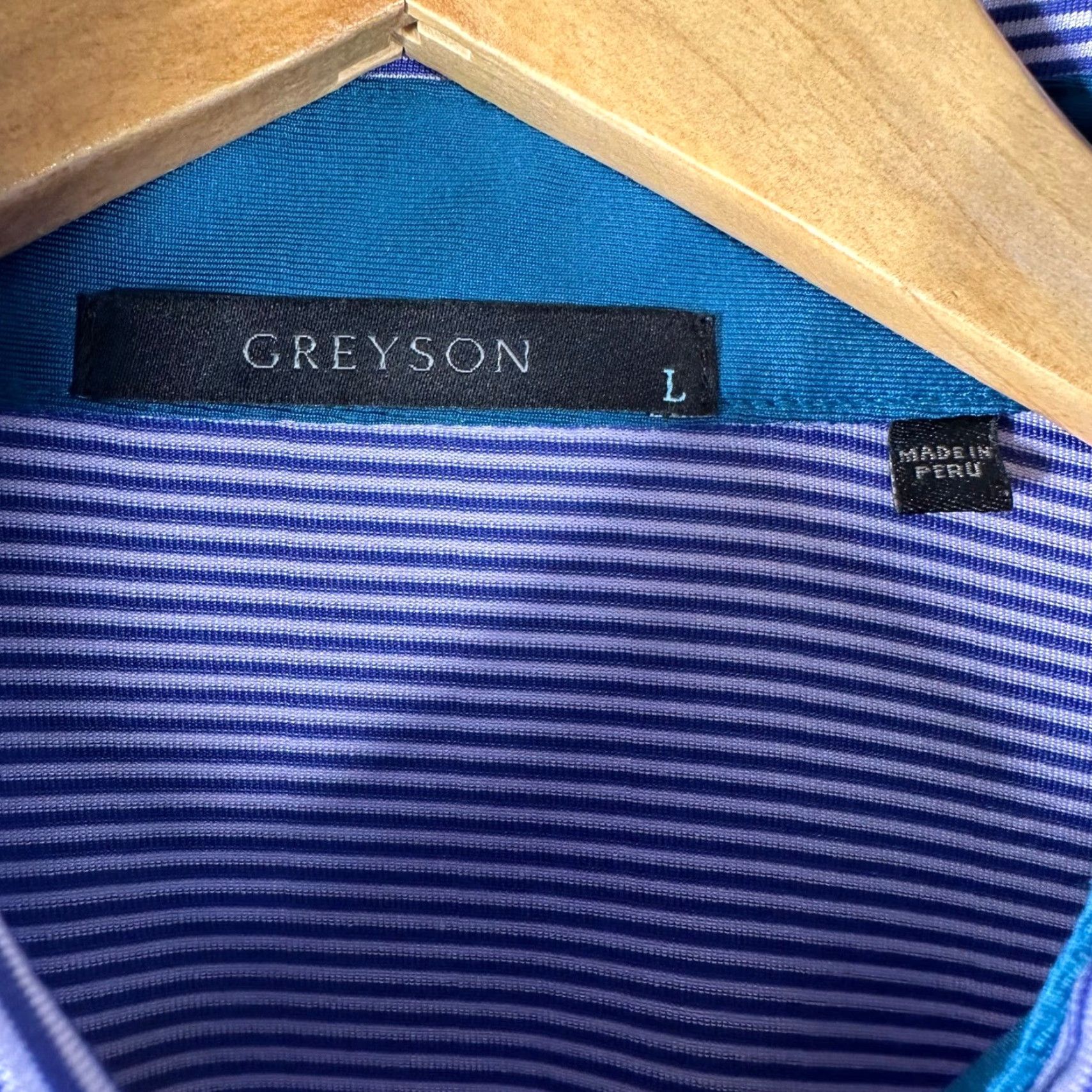 Vintage Greyson Polo Shirt Short Sleeve Purple White Striped Golf Size L Mens Size US L / EU 52-54 / 3 - 4 Thumbnail