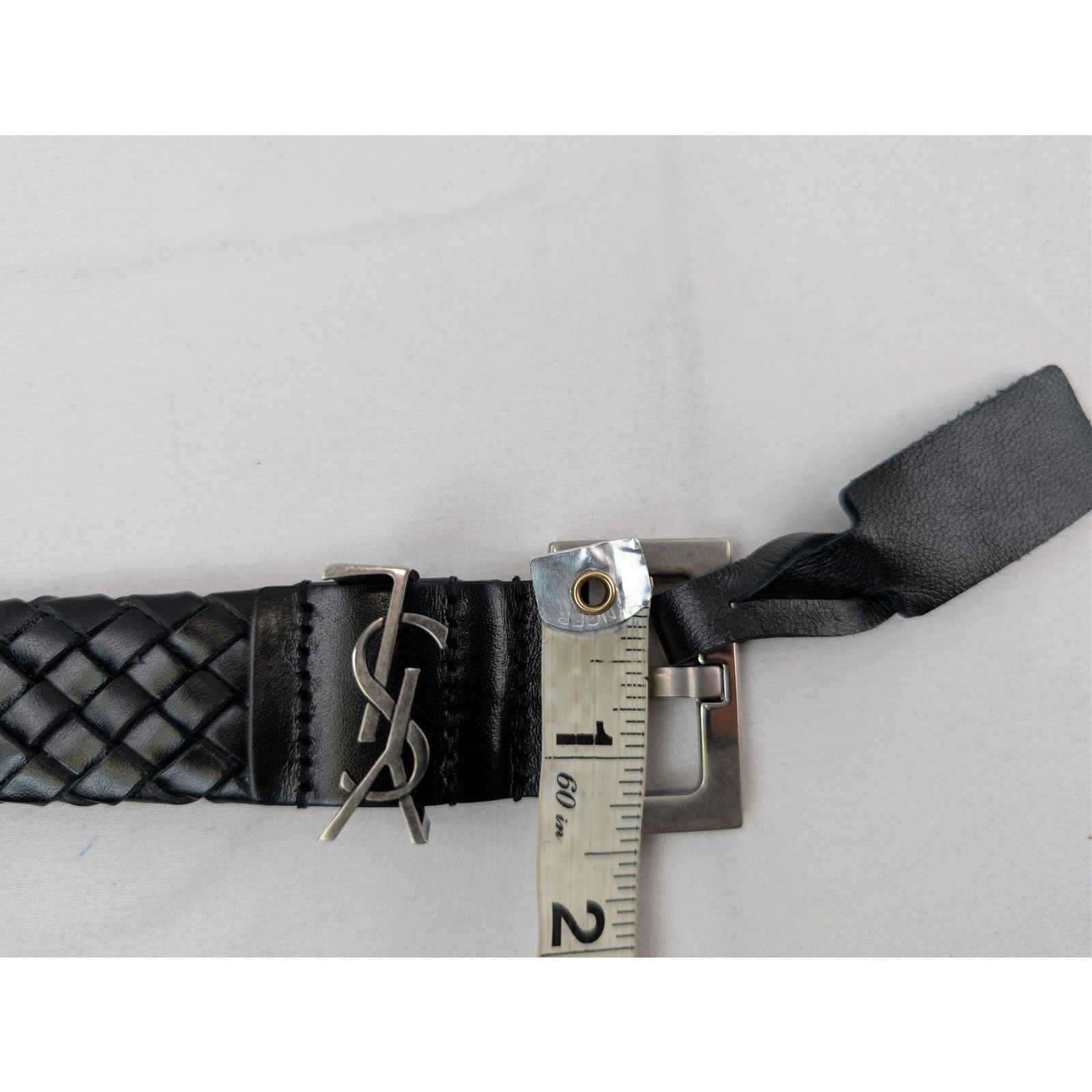 Saint Laurent Paris o1rshd1 Size: 95 / YSL Cintura Misfits C/Tresse Belt Black Size 38 - 11 Thumbnail