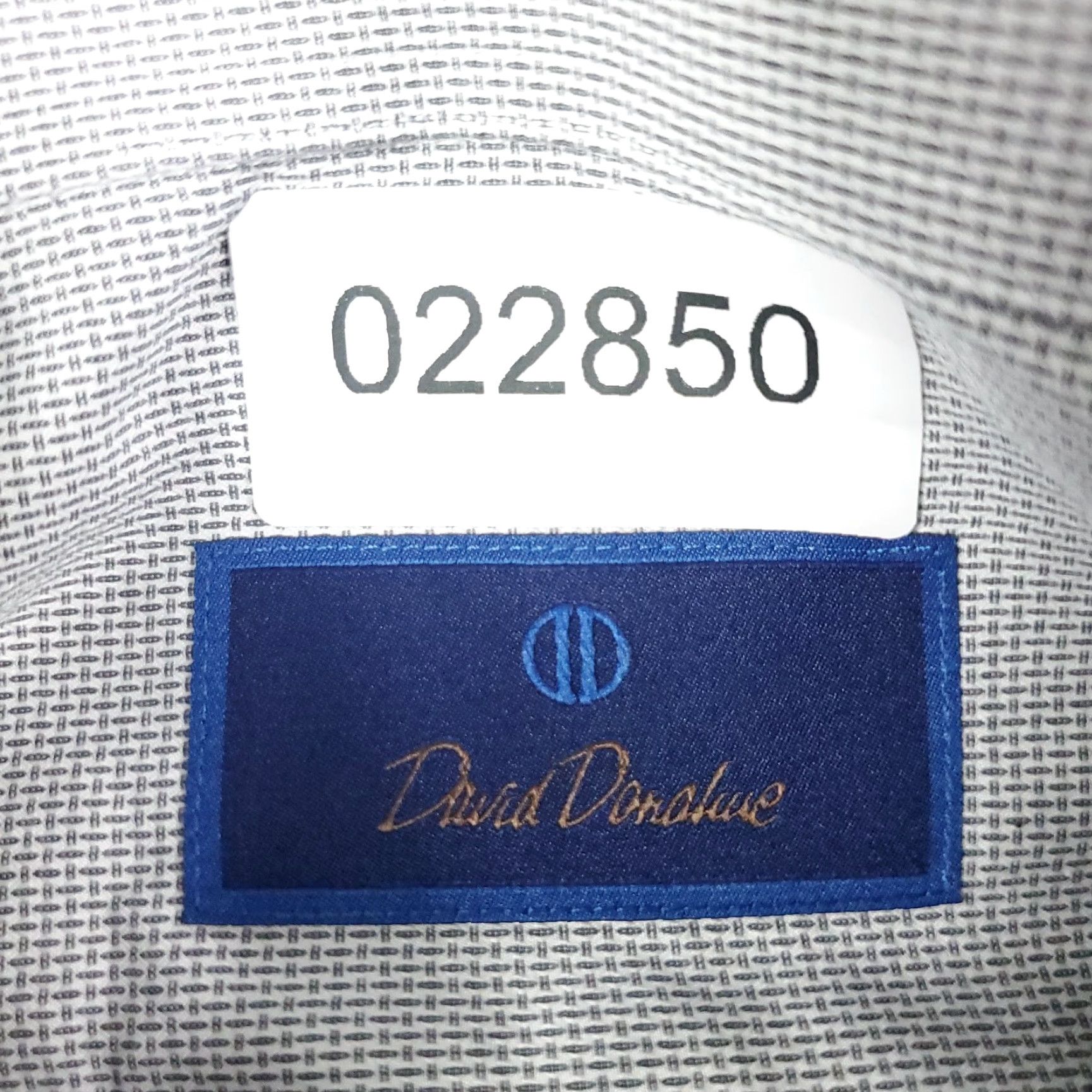 David Donahue David Donahue Gray Dress Shirt Mens 18 Long Sleeve Button Up Geometric Classic Size 48R - 7 Thumbnail