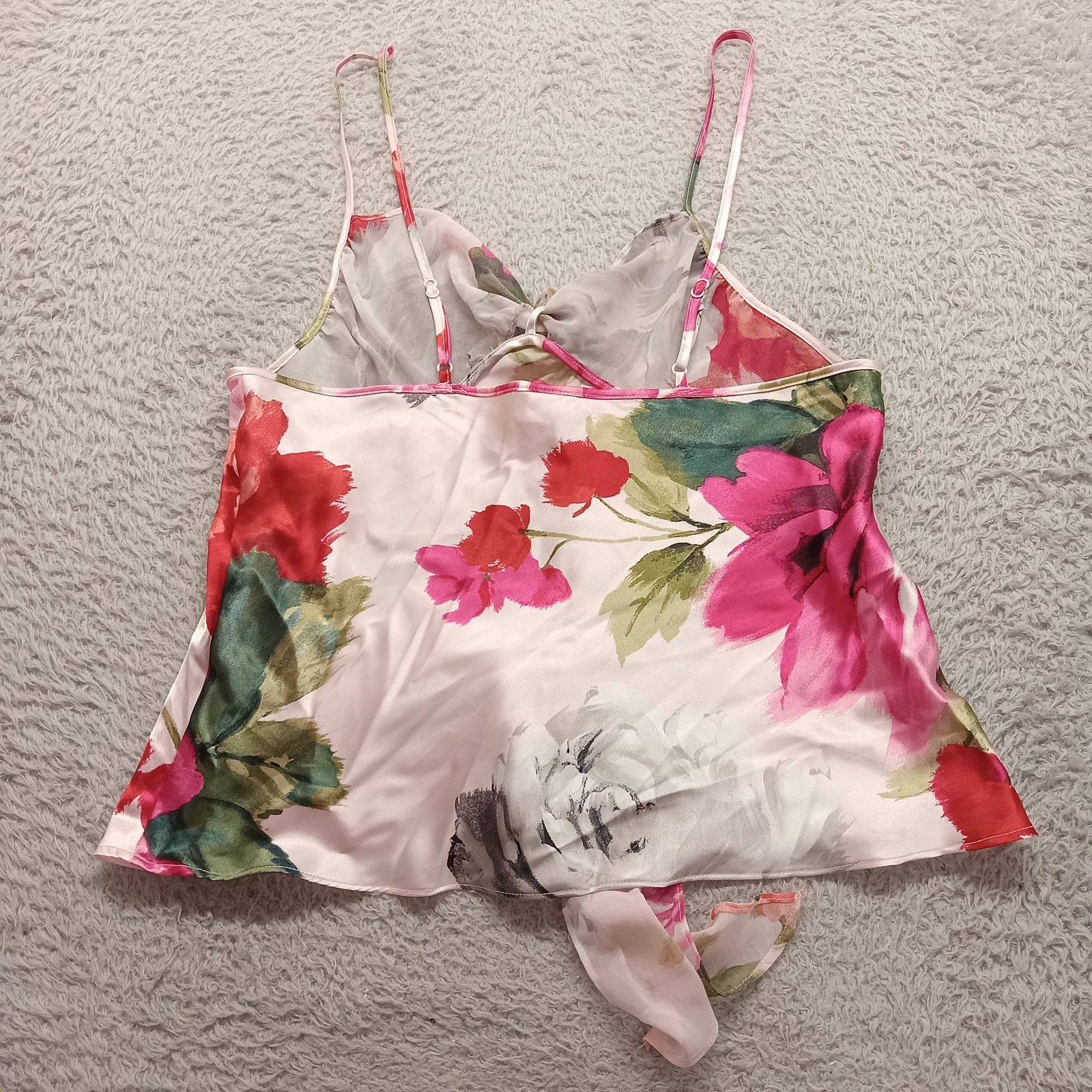 & Other Stories Joy Spun 2pc Camisole Set S Satin Sheer Red Floral Silky Size S / US 4 / IT 40 - 5 Thumbnail