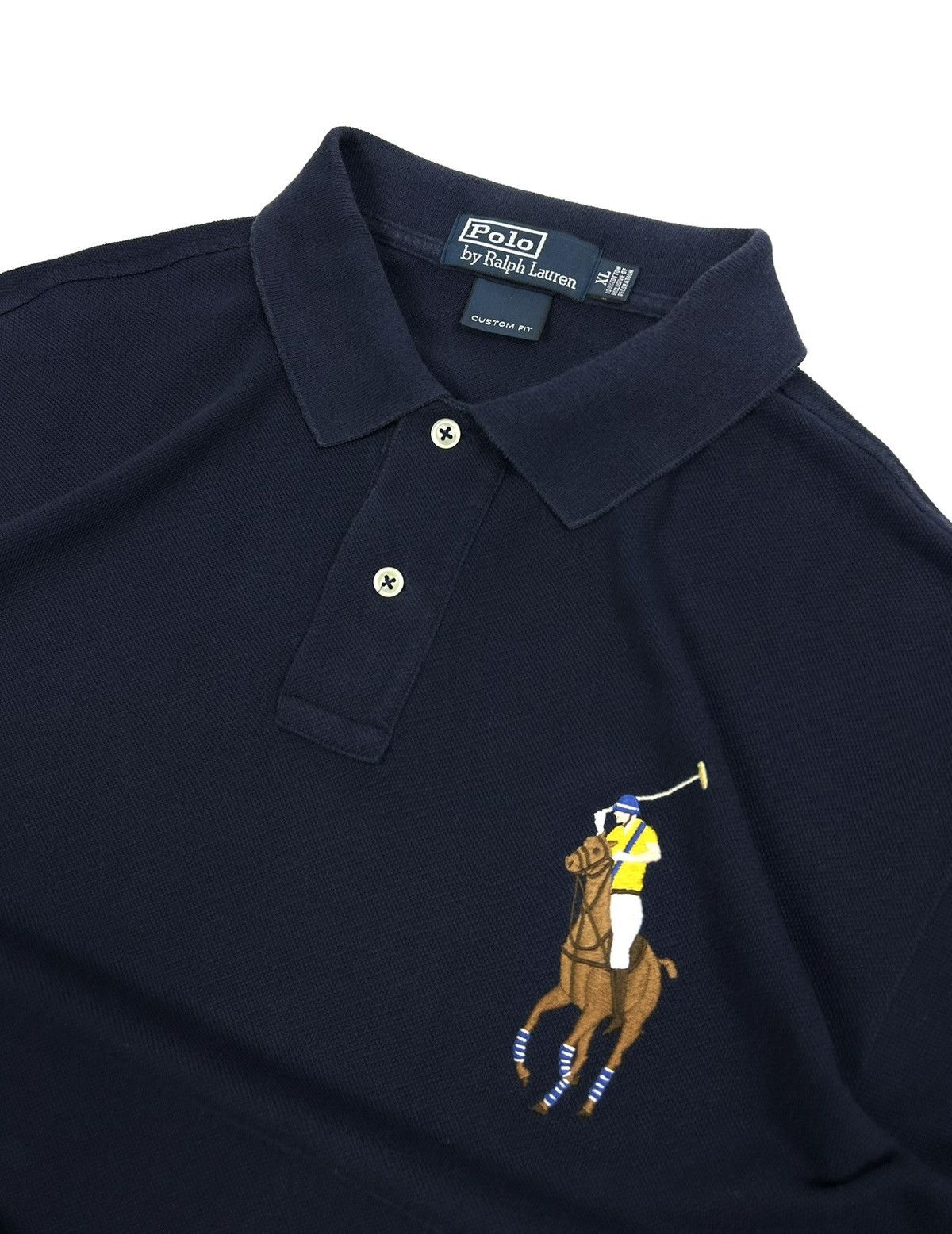 Polo Ralph Lauren Vintage Ralph Lauren Polo #3 Rugby Long Sleeve Shirt Navy XL Size US XL / EU 56 / 4 - 7 Thumbnail