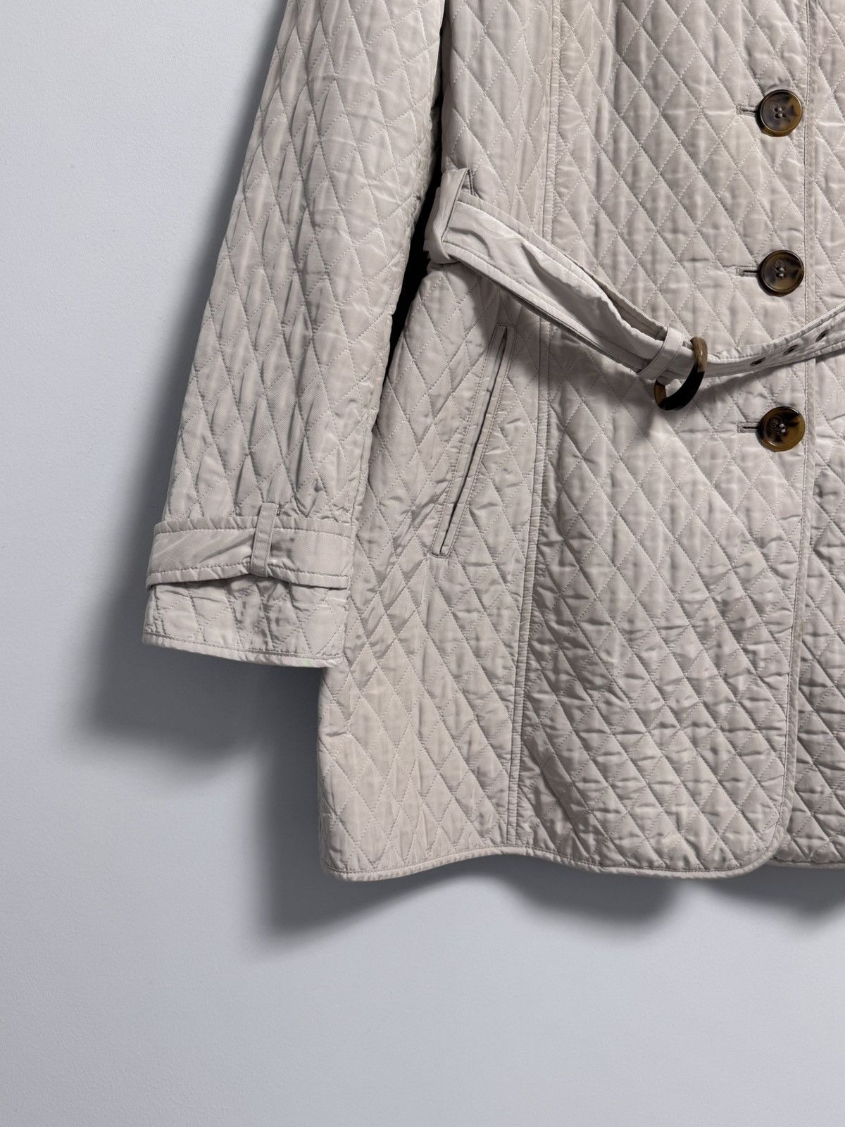 Max Mara Max Mara Quilted Trench Belted Jacket Gray Silver Puffer Size M / US 6-8 / IT 42-44 - 2 Thumbnail
