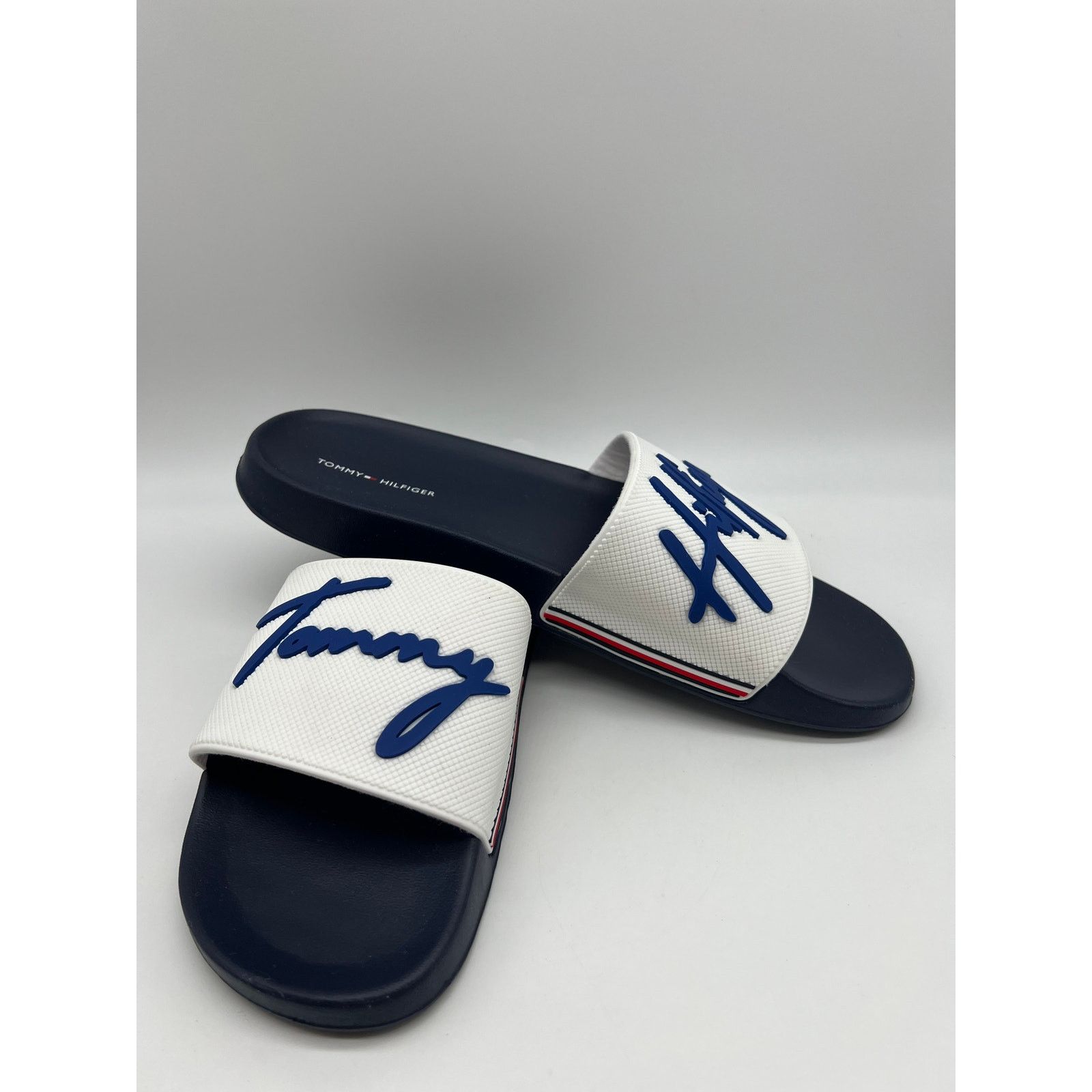 Tommy Hilfiger Tommy Hilfiger Men's Blue White Slide Sandal Slipper Size 11 Size US 11 / EU 44 - 11 Thumbnail