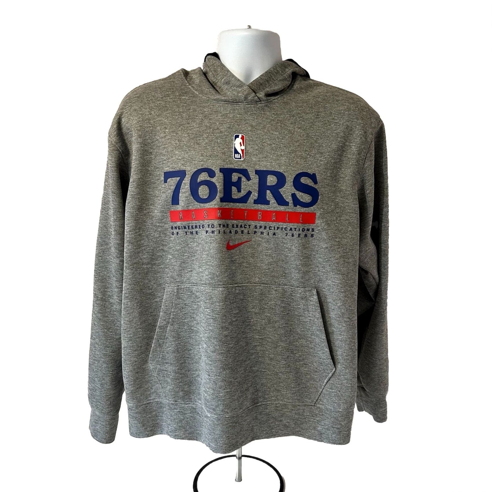 Nike Nike Hoodie Men L Gray 76ers Dri Fit CN3872-063 NBA Sportswear Basketball Logo Graphic Print Hoodie Mens Large Heather Gray Size US L / EU 52-54 / 3 - 2 Thumbnail