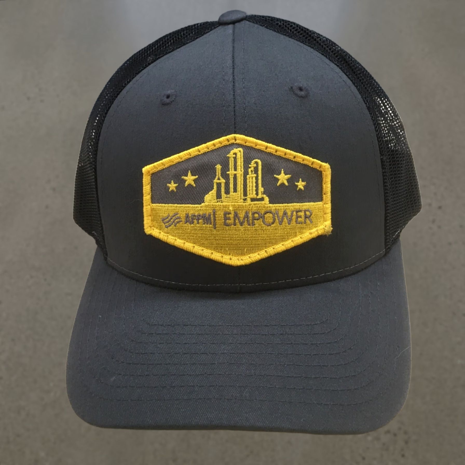 Vintage Richardson APPM Empower Trucker Hat Mens Gray M-L Curved Brim Embroidered Logo Size ONE SIZE - 1 Thumbnail