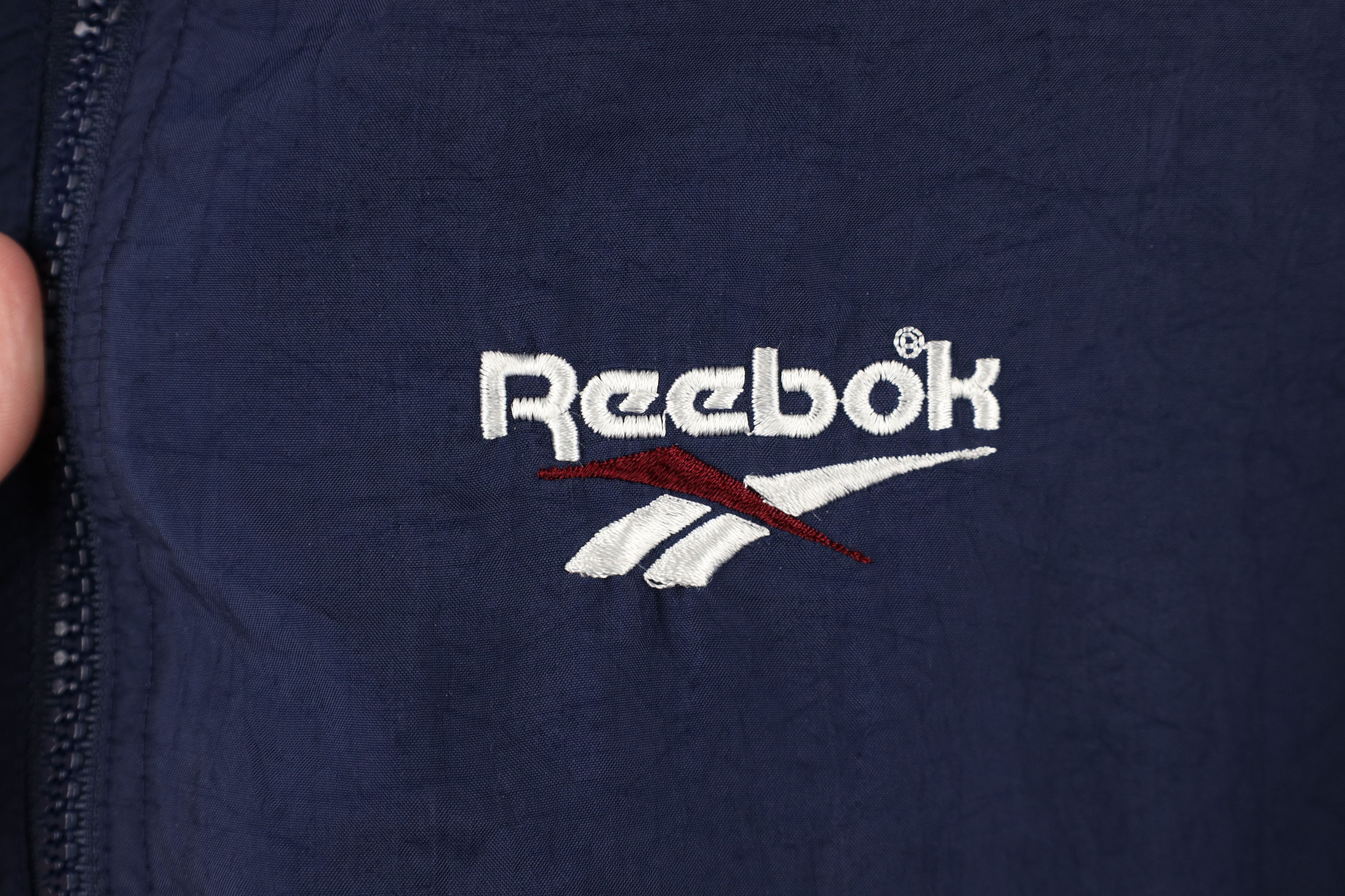 Reebok × Vintage Vintage 90s Reebok Big Logo Lined Windbreaker Jacket Coat Size US L / EU 52-54 / 3 - 4 Thumbnail