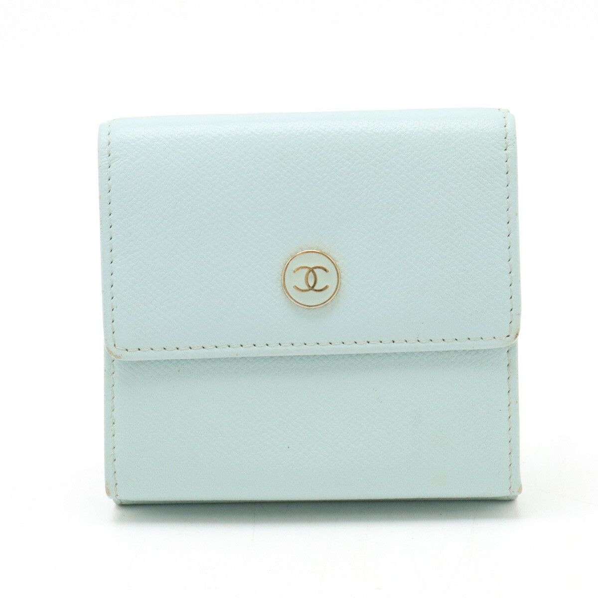 Chanel Chanel Chanel Coco Button Leather Wallet Leather Short Wallet A20902 Size ONE SIZE - 1 Thumbnail
