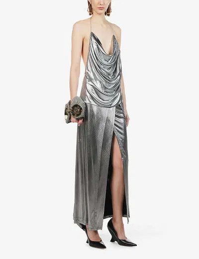 Loewe o1y1025 Maxi Skirt in Silver Size 27" / US 4 / IT 40 - 4 Thumbnail