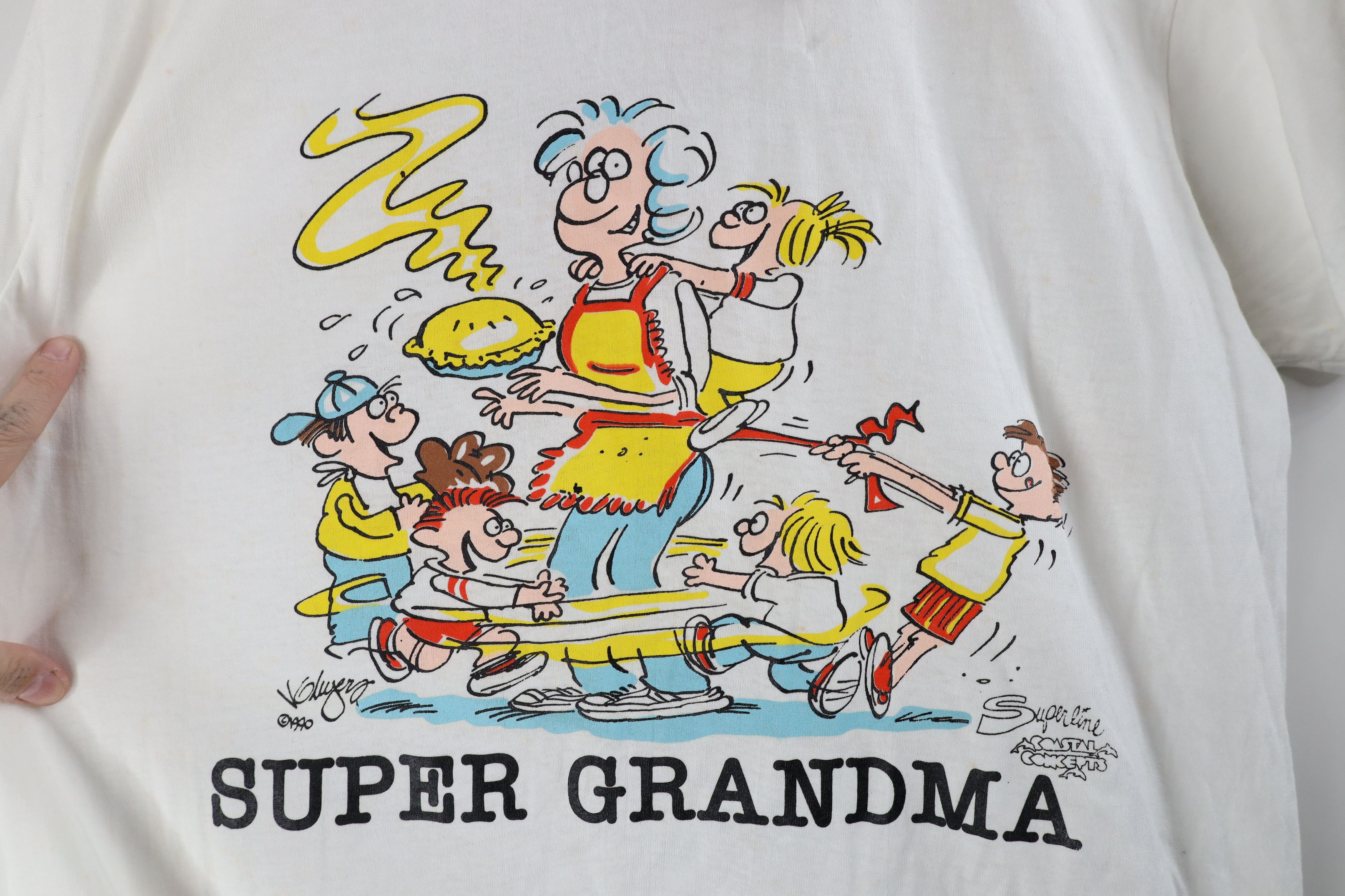 Vintage Deasdtock Vintage 90s Super Grandma Cartoon T-Shirt USA Size L / US 10 / IT 46 - 4 Thumbnail