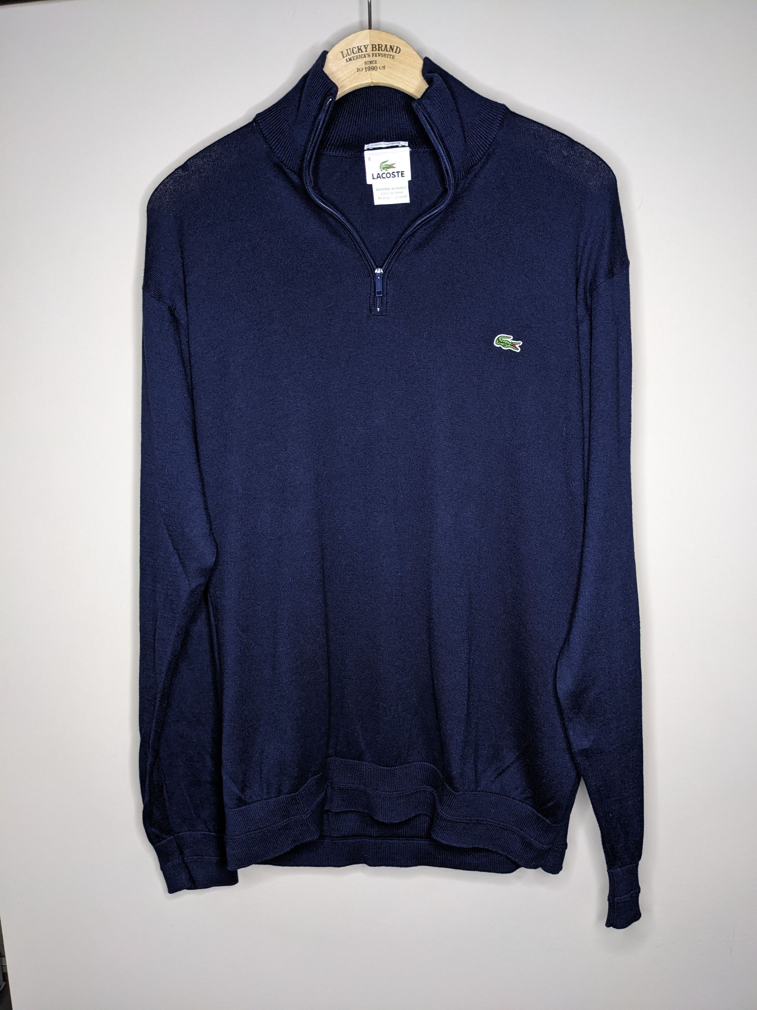 Lacoste Lacoste Quarter Zip Knit Sweater Cashmere Mens XL Mock Neck Size US XL / EU 56 / 4 - 1 Thumbnail