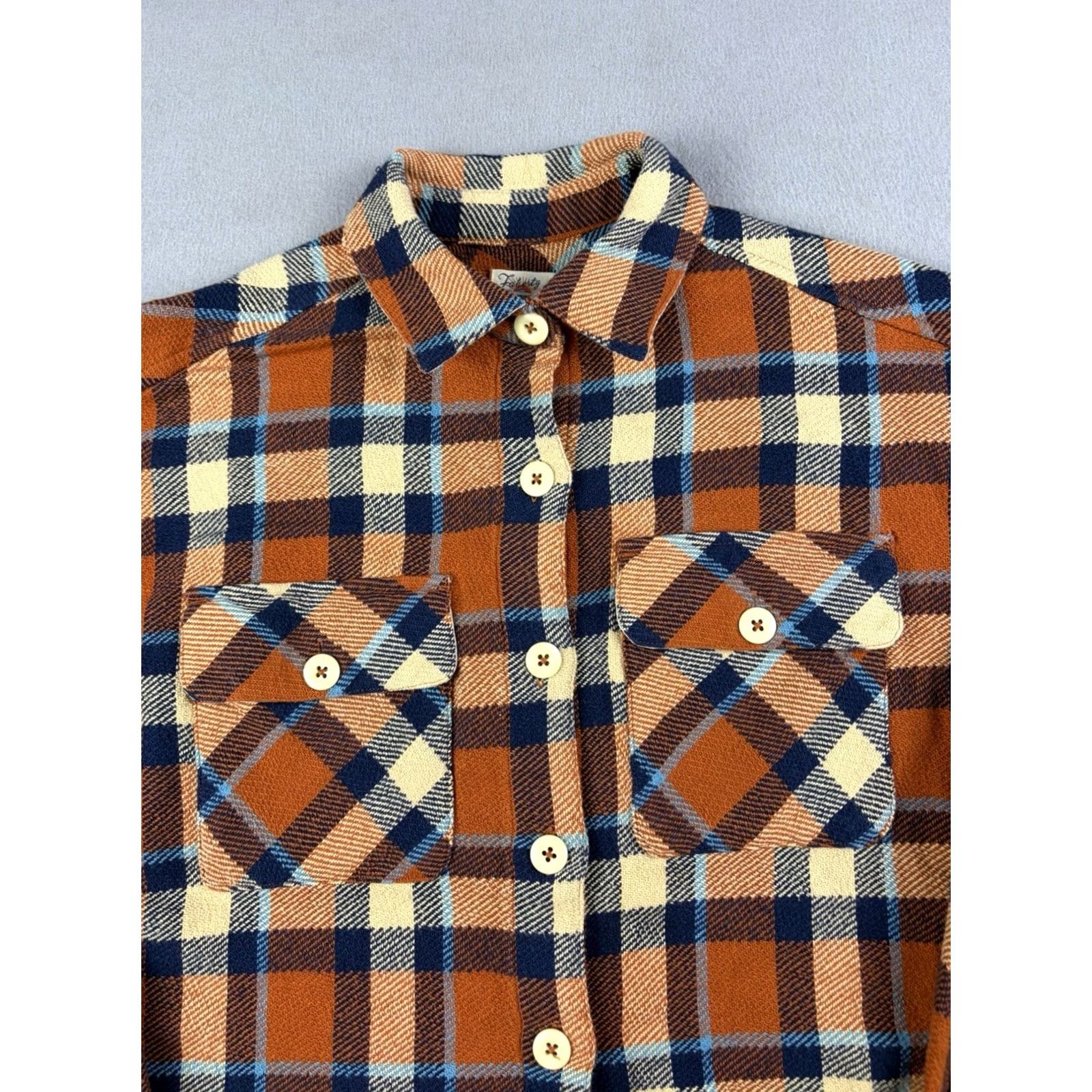 Faherty Faherty Shacket Shirt Womens XS Plaid Cropped Flannel Button-Up Multicolor Long Sleeve Size XS / US 0-2 / IT 36-38 - 2 Thumbnail