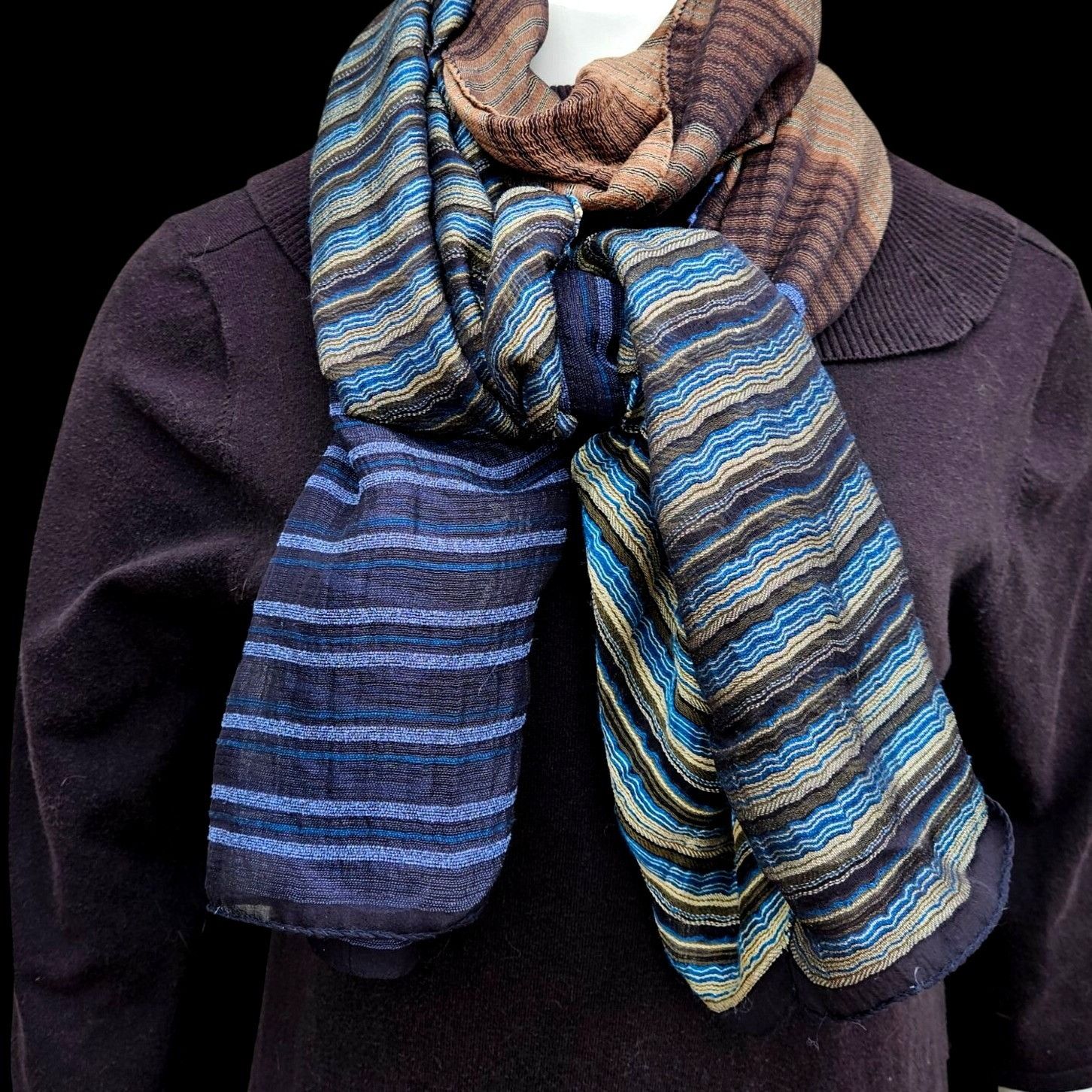 Etro Vintage Etro Milano 40% Silk Woven Stripe Shawl 26 x 80" Size ONE SIZE - 4 Thumbnail